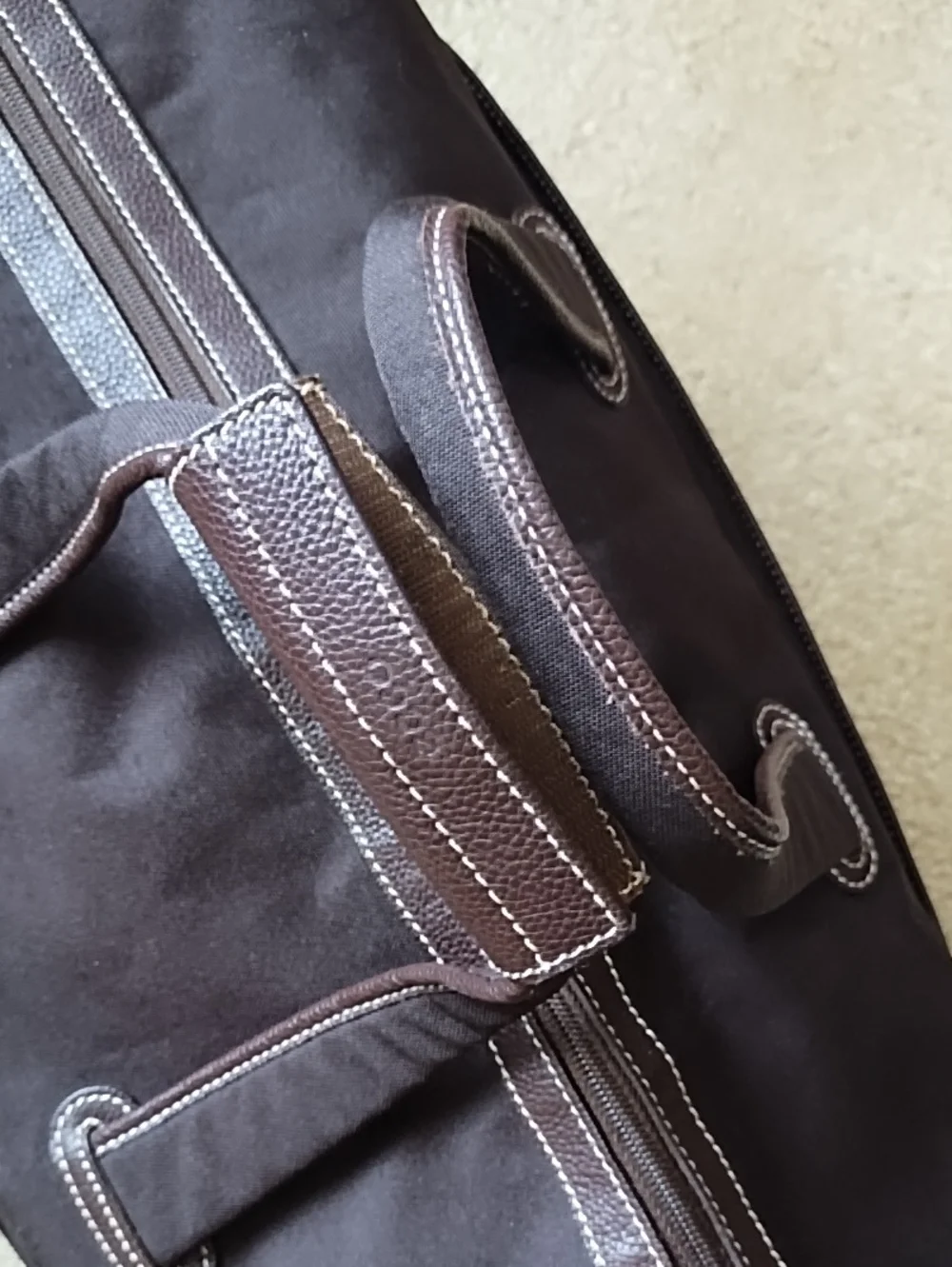 Men's Brown Canvas Weekender Bag Travel Duffel Zippered Pockets 24 x 14 x 10